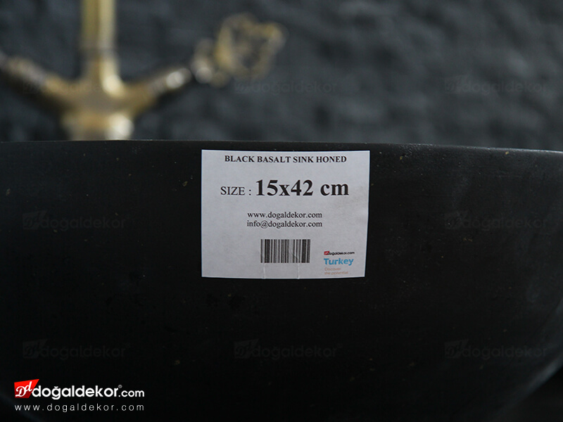 Siyah Bazalt Mermer Çanak Lavabo